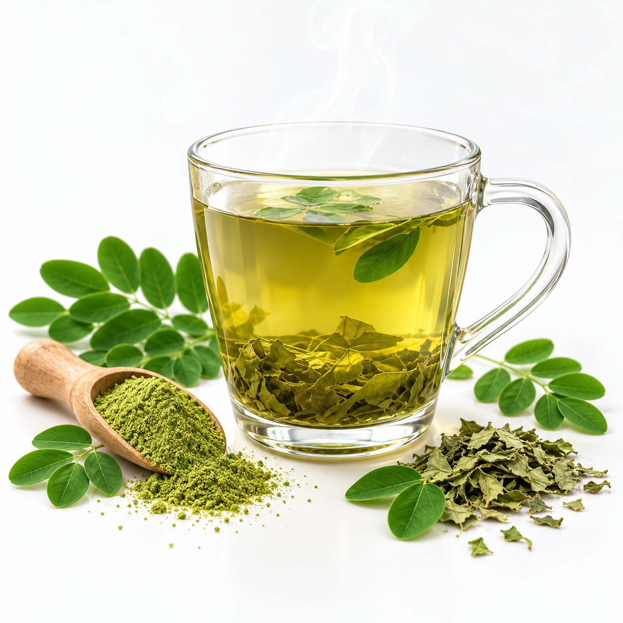 Hoja de moringa deshidratada para té, materia prima a granel