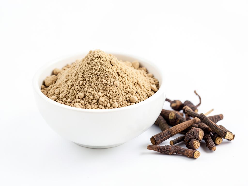 Ashwagandha en polvo a granel, materia prima con raíces secas
